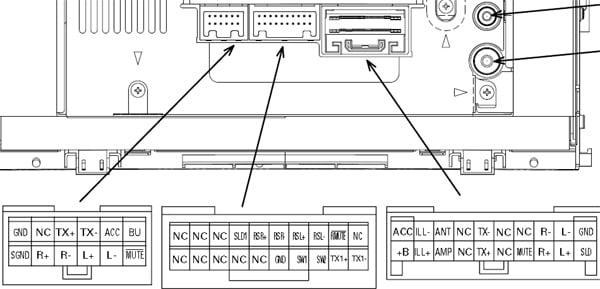 Разъёмы а/магнитол TOYOTA