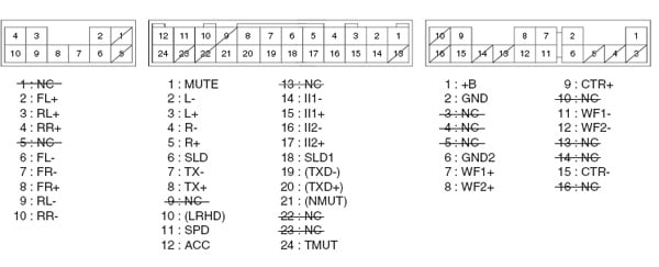 Разъёмы а/магнитол TOYOTA