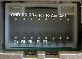 Разъёмы а/магнитол Goldstar, LG