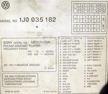 Разъёмы а/магнитол VW