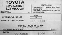 Разъёмы подключения CHANGER