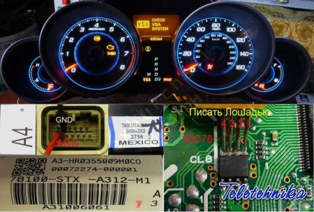 Подключение приборной панели Acura