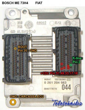 Подключение ЭБУ автомобилей Fiat